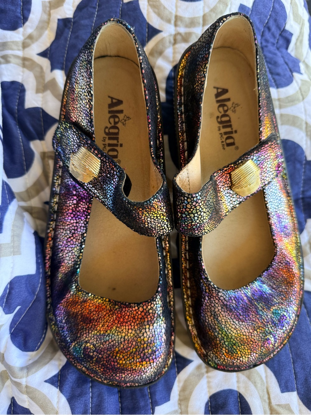 Alegria Iridescent Multicolor Mary Jane Shoes